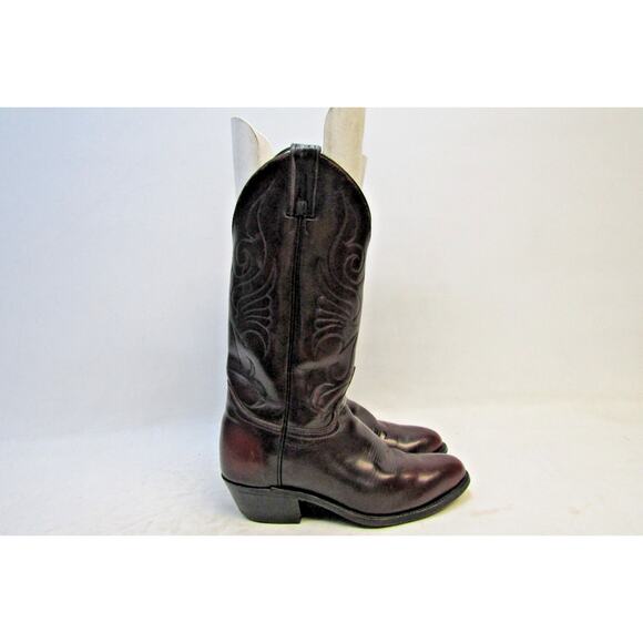 Mens Size 6.5 M Burgundy Leather Western Cowboy Boots - Picture 3 of 11